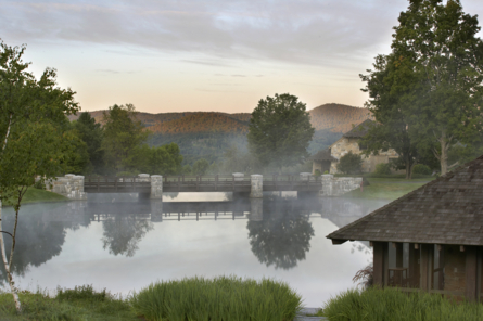 Barnard Guest Home, Pond Pavilion and Bridge