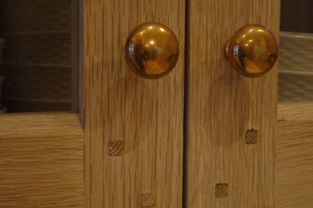 brass knobs on cabinet doors