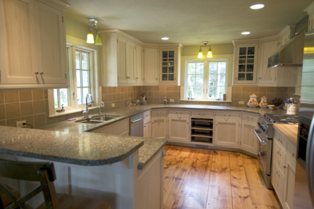 kitchen with counters and wood floor