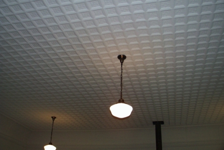 ceiling with lights hanging