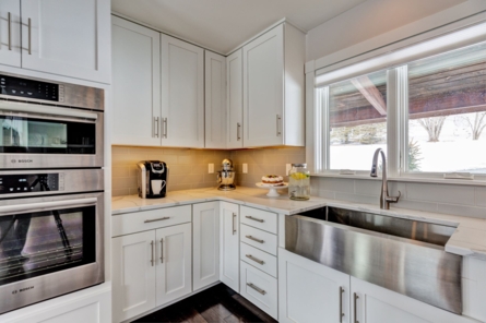 White kitchen cabinets and interior