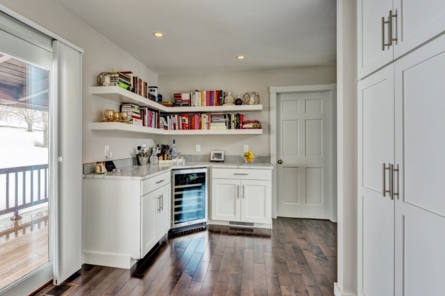 kitchen interior with shelves